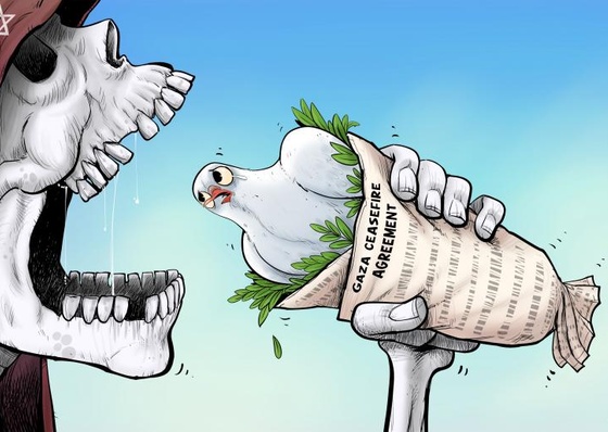 Violações israelenses do acordo de cessar-fogo em Gaza