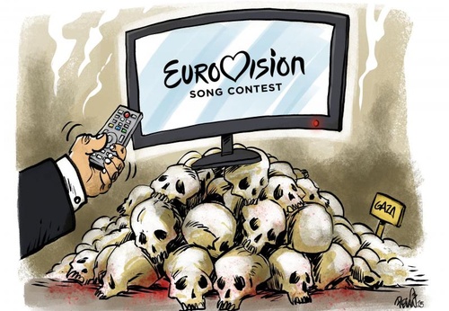 Gaza no Eurovision | Mesmo com o conflito em Gaza piorando, as pessoas preferiram mudar o canal da TV.