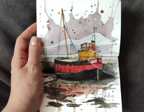 Galeria de pinturas em aquarela de Kalliopi C - Escócia