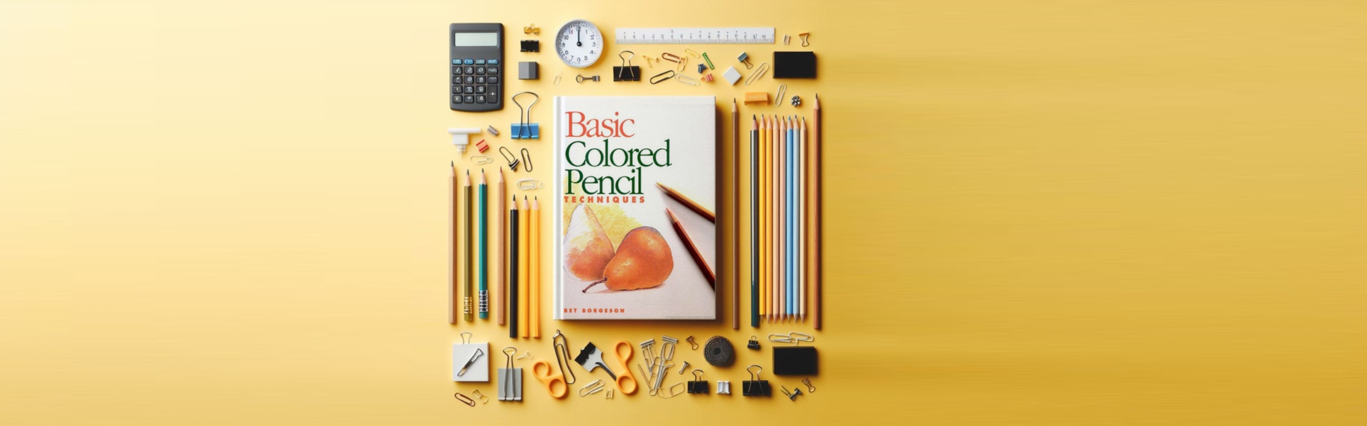 Desenho de técnicas básicas com lápis de cor