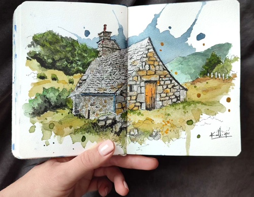 Galeria de pinturas em aquarela de Kalliopi C - Escócia