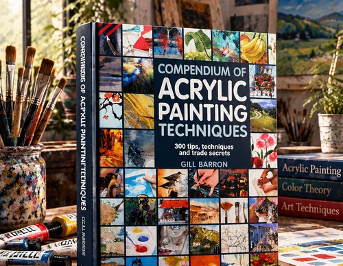 Compendio de técnicas de pintura acrílica de Gill Barron