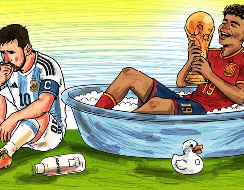 La España de Yamal derrota a la Argentina de Messi y gana la Copa del Mundo.