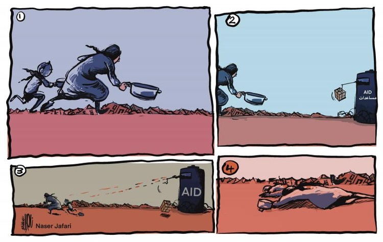 Victims of humanitarian damage in Gaza