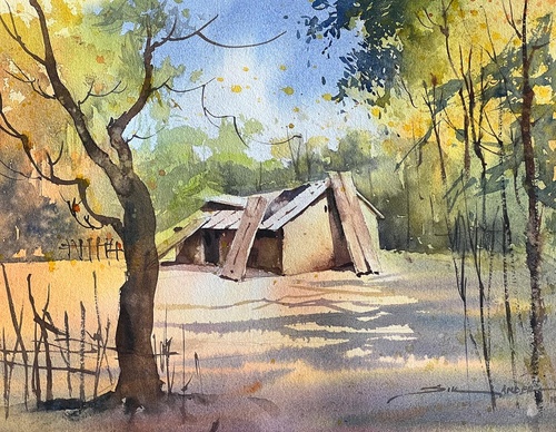 Gallery Of Watercolor Painting By Sikander Singh - India