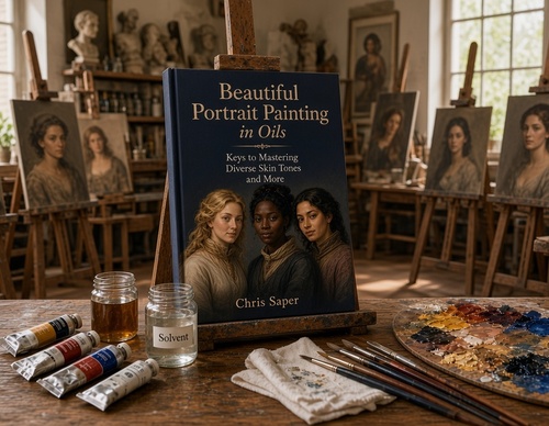 Pintura de Retratos a Óleo: Dicas para Dominar Diversos Tons de Pele e Muito Mais, por Chris Saper