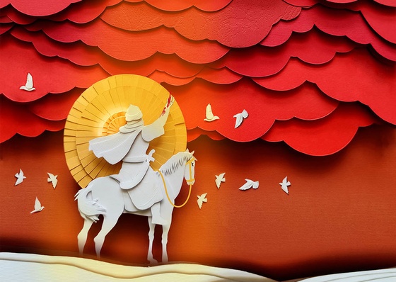 Galeria de ilustrações e cartazes recortados em papel por Sedigheh Ahmadi - Irã