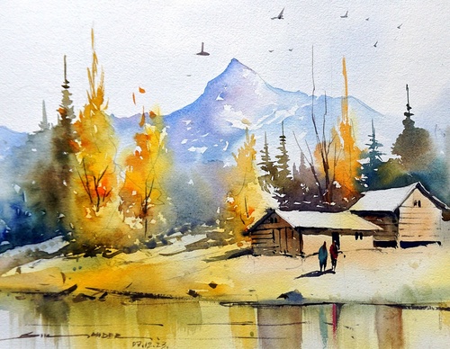 Gallery Of Watercolor Painting By Sikander Singh - India