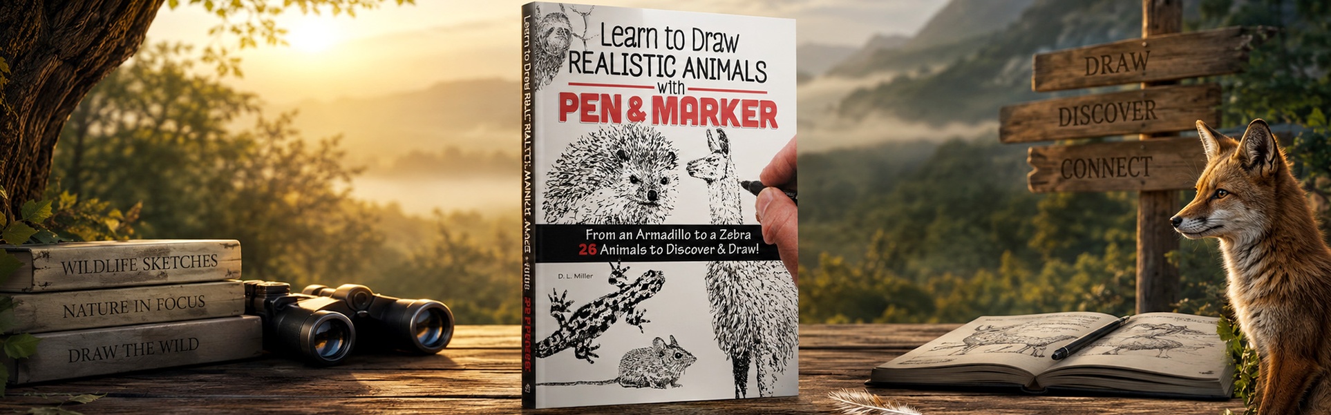 Aprende a dibujar animales realistas con pluma y marcadores