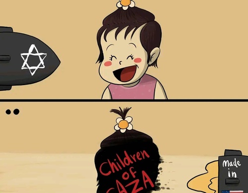 Galeria de obras de humor sobre Gaza e a guerra