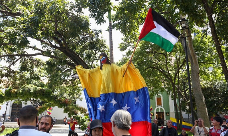 Fotos de José Luis Díaz de la marcha del pueblo de Caracas en apoyo a Palestina