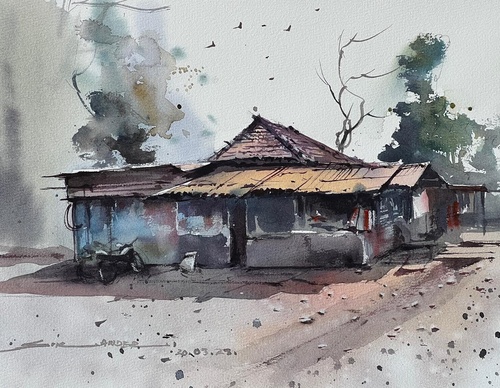 Gallery Of Watercolor Painting By Sikander Singh - India