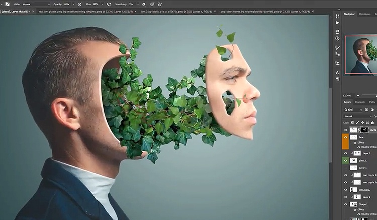 How to Create a Plant Face Portrait Effect – Photoshop Tutorial