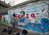 Artistas gazatíes homenajean a la Flotilla Global Sumud con mural