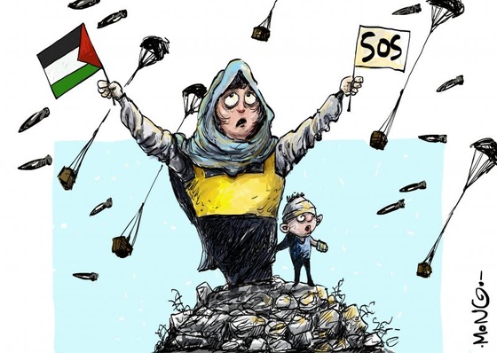 Air Traffic In Gaza, it's hard to tell what's coming from the sky: a box of food or a bomb.