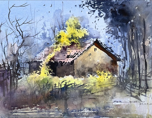 Gallery Of Watercolor Painting By Sikander Singh - India