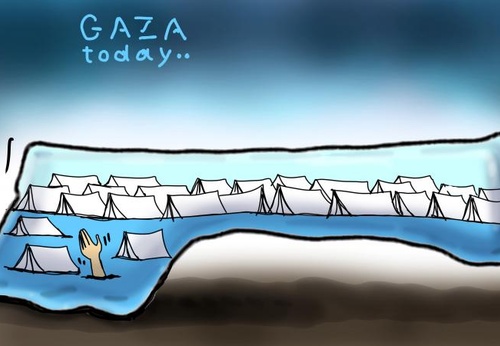 GAZA FLOOD  BLOOD THEN FLOOD