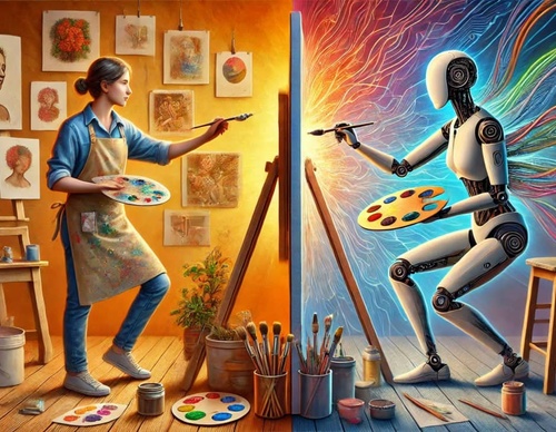 Effects of art with artificial intelligence on artists