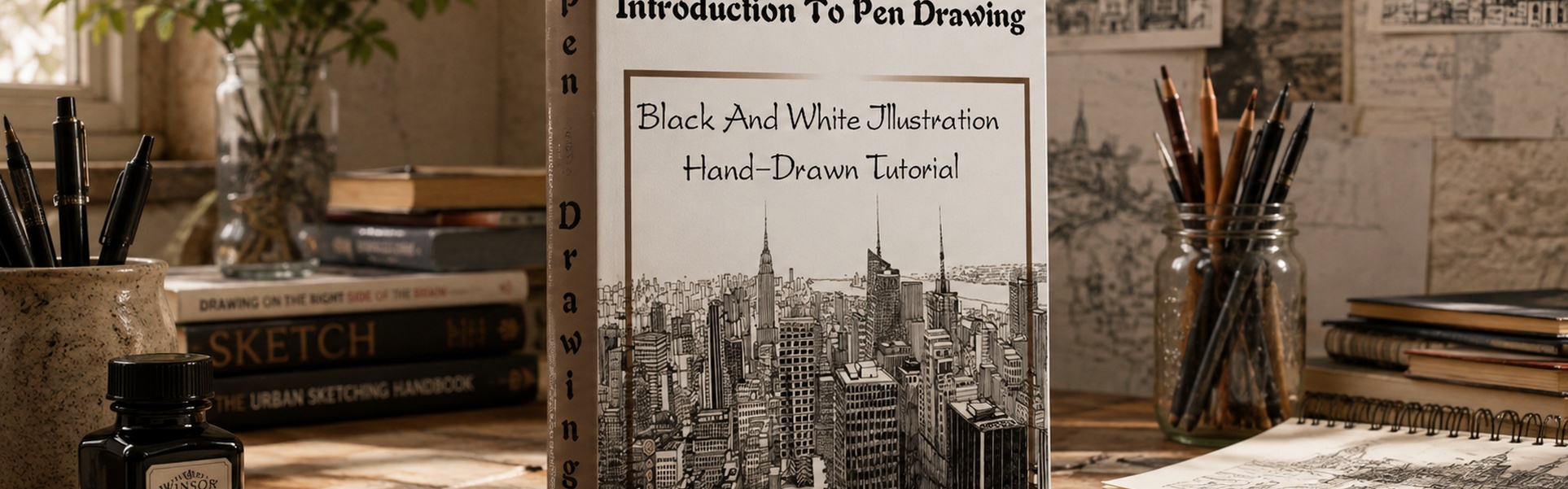 Introduction To Pen Drawing: Black And White Illustration Hand-Drawn Tutorial by Kevin Todd