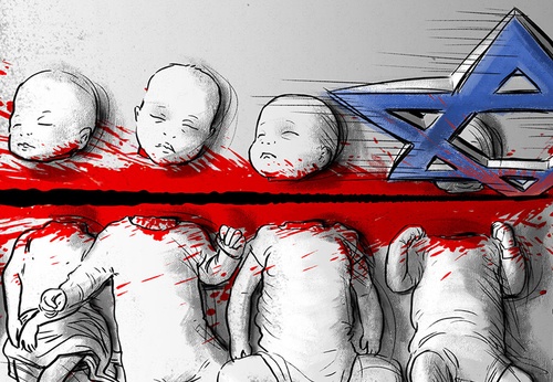 Uma seleção de obras de artistas anti-sionistas de todo o mundo, publicadas no site iraniano Shiaarts.ir