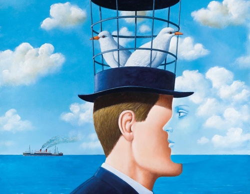 Gallery of humor painting by Rafal Olbinski - Poland