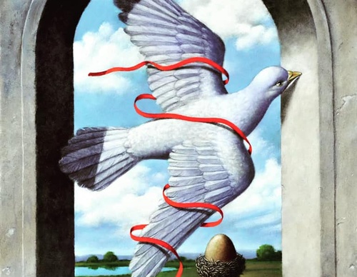 Gallery of humor painting by Rafal Olbinski - Poland